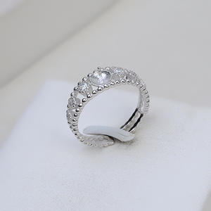 Anillo Abierto de Plata S925 para Mujer, Accesorios Hechos a Mano con 6-7 Perlas y Jade, Bandeja Vacía para Joyería de Perlas 04 - Product Image 1