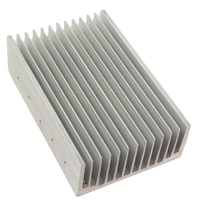 Dissipateur thermique en aluminium à ailettes rectangulaires de 100 W, longueur 200 * 120 mm et hauteur 40 mm, anodisation noire, barre LED de 200 mm