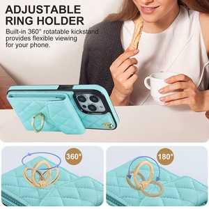 เคสโทรศัพท์กันกระแทกแบบหรูหราเคลือบไฟฟ้า TPU สำหรับ 16 Pro Max และ 15/14/13/12/11 พร้อมช่องใส่บัตรและที่ยึดโทรศัพท์มือถือ - Product Image 2