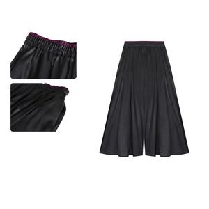 Pantalones Casuales de Pierna Ancha para Mujer, Verano, Nuevo Estilo Europeo y Americano, 100% Seda, Frente Plano, Ecológicos, Elásticos, Cintura Media - Product Image 1