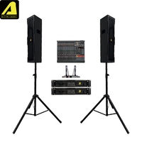 Sistema de Sonido ACTPRO, Altavoces Activos de Columna, Soporte de Pared y de Pie, para Interiores, Negro/Blanco, D5+KA12A Profesional con Micrófono