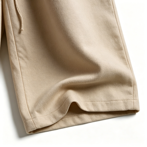 <span class=keywords><strong>Pantaloni</strong></span> Larghi da Uomo <span class=keywords><strong>in</strong></span> Tessuto Pesante Testurizzato, Minimalisti <span class=keywords><strong>con</strong></span> Coulisse, Vestibilità Rilassata, Colore Ecru, Stile Streetwear Urbano - Product Image 5