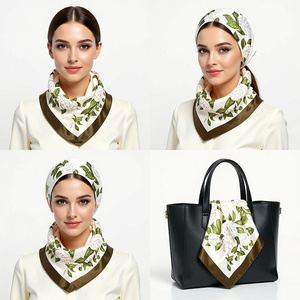 Foulard En Soie 2 Pièces Rouge Uni - Foulard Carré Femme, Accessoire Mode, Léger Et élégant
