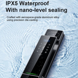 Glomarket Tuya WiFi Vidéo Reconnaissance faciale 3D Biométrique Empreinte digitale Veine palmaire Serrure intelligente numérique Corps en alliage d'aluminium pour bois - Product Image 3