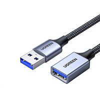 Cable de Extensión USB 3.0 con Trenzado de Nailon, Luz LED Fluida, Transmisión de Alta Velocidad para Computadora y Accesorios de Auto
