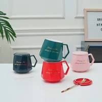 Tasses en céramique créatives tasses à café avec poignée et couvercle tasses en porcelaine en forme de diamant avec boîte-cadeau