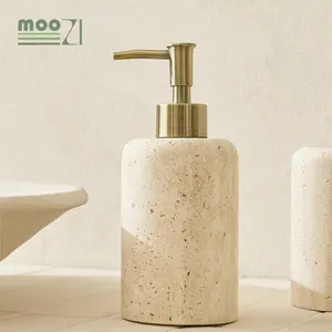 Nordic ceramica resina Set da bagno 3 pc decorazione pietra Polyresin Dispenser set di sapone accessori per il bagno per la casa