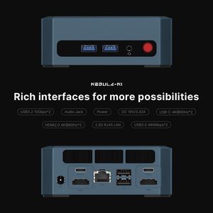 Origimagic N1 Mini PC AMD Ryzen <strong>7</strong> 5825U 16GB <strong>DDR4</strong> RAM 512GB M.2 NVMe SSD <strong>Supports</strong> 4K Quad Display WiFi 6E 2.5G LAN for Home - Product Image 3