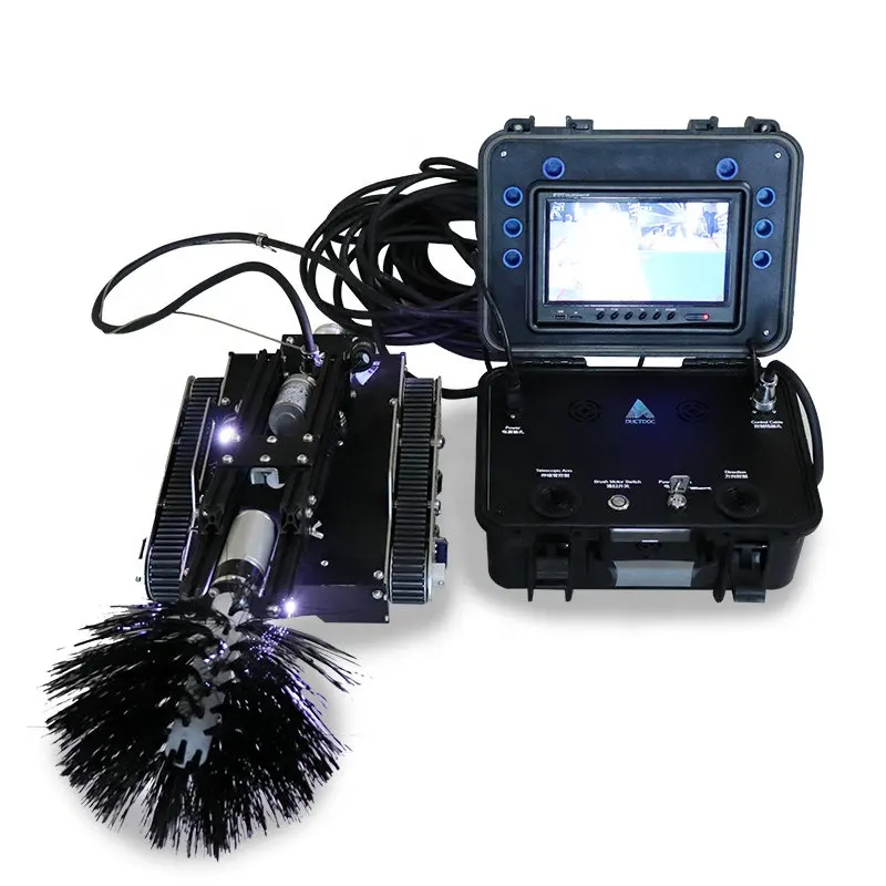 Robot limpiador de Cepillo rotativo, máquina de limpieza de conductos de ac, equipo de limpieza de conductos de polvo de aceite con pantalla HD