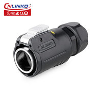 Conector a prueba de agua CNLINKO LP24 RJ45, pantalla LED de Internet, conector 8P8C, red CAT5E IP68, adaptador RJ45, enchufe y enchufe