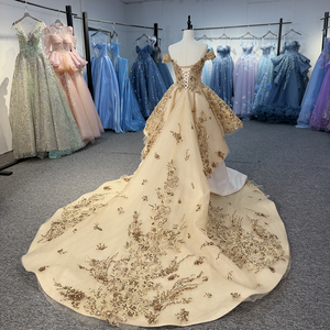 Dy20267 2 1 Vestido de Gala de Gasa para Quinceañera con Apliques Brillantes, Lentejuelas en Capas, Escote Corazón, Hombros Descubiertos, Personalizado, Formal - Product Image 3