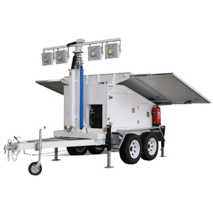 Tour d'éclairage solaire à quatre panneaux, mobile, sur remorque, pour extérieur - Product Image 4