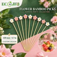 Tusuk Sate Bambu ECO JFB 120mm untuk Minuman, Buah, Hidangan Pembuka, Pesta Kebun, Katering Kustom, Grosir, OEM