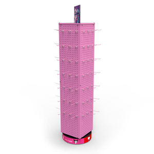 Étagère d'affichage à panneaux perforés robuste sur mesure à 4 côtés Support rotatif métallique pour les étagères de supermarchés de vente au détail - Product Image 6