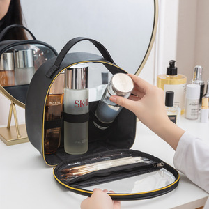 Juego de bolsas de cosméticos Mimlgo, organizador de maquillaje transparente, bolsa de almacenamiento de artículos de tocador de viaje con cajones para mujer - Product Image 3