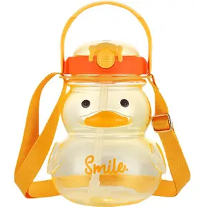 B canard belle Animal dessin animé 1L bouteille d'eau sangle détachable mignon créatif Portable tasses pour Camping randonnée voyage école