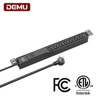 PDU de 19 Pulgadas para Montaje en Rack 1UT con 7 Tomas de Corriente Estadounidenses, Unidad de Distribución de Energía con Protector de Sobretensión de 2100J y Filtro EMI/RFI