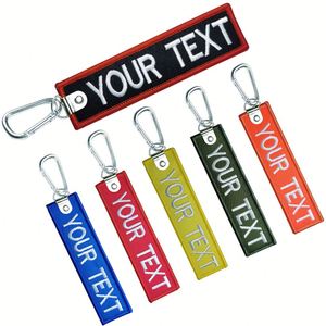 Étiquette de bagage brodée personnalisée pour valises de voyage avec boucles - Product Image 1