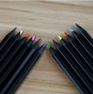 Crayons hexagonaux miniatures personnalisés avec logo imprimé, crayons de couleur en bois noir de haute qualité en vrac pour la promotion - Product Image 3