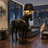 Grande sculpture de cheval en fibre de verre, statue d'animal moderne pour hall d'hôtel et décoration intérieure