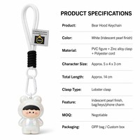 Porte-clés Pendentif Mignon Dessin Animé Figurine Humaine Kawaii en Acrylique Imprimé UV avec Cordon Tressé, Breloque de Sac Tendance