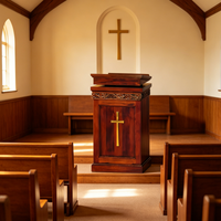 Chaire en bois pour église, podium pour sanctuarium, lieu religieux, événement de baptême, scène de présentation