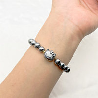 Terahertz Pixiu Bracelet Argent Noir Renard Animal Bracelet Argent Couleur Terahertz Gros Bracelets pour Dames Femmes Hommes Cadeau
