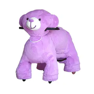 High quality shopping mall electric plush battery operated walking animal kiddie ride on toy