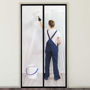 ZipDoor Kit de barrière anti-poussière étanche de qualité alimentaire porte magnétique à glissière rouge noir avec plastique PVC PE Modling pour les peintres utilisation de fruits - Product Image 1