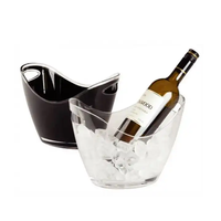 Seau à glace en forme de lingot transparent en plastique AS matériel bar de fête double poignée seau à bière champagne pour la fête