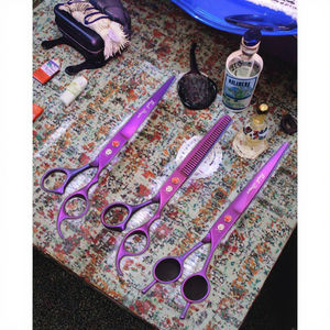 Juego de Tijeras Veterinarias de Acero Inoxidable con Forma de Animal, Plateadas, de 7.0 Pulgadas, para Peluquería Canina, con Dientes de Espina de Pescado, 4 Tijeras - Product Image 2