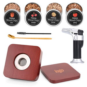 Logotipo personalizable Nuevo juego de ahumador de cóctel con bandeja cuadrada reutilizable y cubierta de madera para el hogar Barware o herramientas de barra de fiesta - Product Image 1