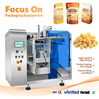 Machine de remplissage automatique Doypack avec peseuse combinée pour sachets de pop-corn à fermeture éclair et à fond plat