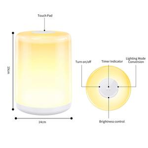 Lampada da comodino a tre colori ad alta luminosità con controllo scorrevole per atmosfera decorativa luce notturna colorata ed elegante - Product Image 1