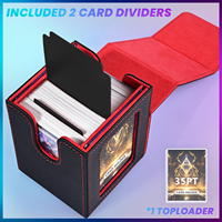 Boîte de rangement pour cartes Torson Premium en cuir PU, capacité 100 cartes, avec double fenêtre de visualisation, pour cartes Commander YuGiOh TCG MTG.