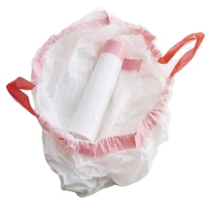 Sacs poubelles en plastique jetables personnalisables avec cordon de serrage, durables et résistants, réductions en gros disponibles. - Product Image 1