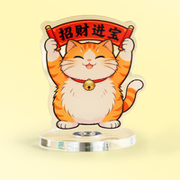 Support rotatif en acrylique, imprimé UV, gravé, personnalisé, avec pendentif périphérique de dessin animé, figurine humanoïde DIY, ornements de bureau