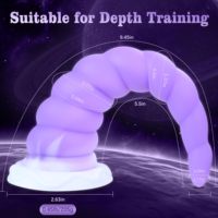 7,68 pouces Dilatateur anal en silicone, Plug anal spiralé, Ventouse puissante et souple, Utilisation mains libres, Étanche, Écologique, Gelance, Jouet pour adultes