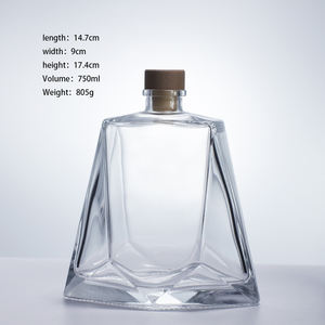 Vente en gros de bouteilles de boissons à fond plat personnalisées fond épais verre spiritueux brandy <span class=keywords><strong>xo</strong></span> whisky <span class=keywords><strong>rhum</strong></span> tequila <span class=keywords><strong>prix</strong></span> du fabricant - Product Image 2