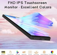 Nuevo Monitor Táctil Pequeño de 8.8 Pulgadas 1920x480, Panel Sensor de Barra Estirada, Pantalla LCD IPS con Sensor de Temperatura, Mini Pantalla USB Negra para