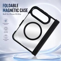 Coque de téléphone pour iPhone 18 Duo avec protection de la charnière, coque mate hybride magnétique en PC rigide translucide antichoc pour iPhone Fold