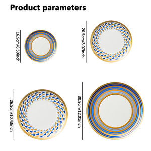 Venta al por mayor Bone China Juego de vajilla Plato cargador de porcelana Juego de cena de cerámica para boda - Product Image 6