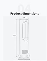 Ventilateur tour sans pales AZ588PRO 58CM, 3 modes chaud, 10 vitesses de refroidissement, télécommande, électrique, économe en énergie, sain, pour hôtels et usage domestique
