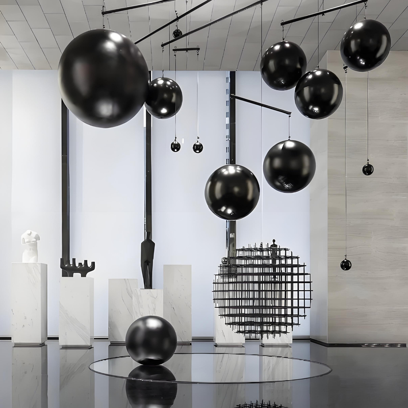 Black Stainless Steel Round Ball Home