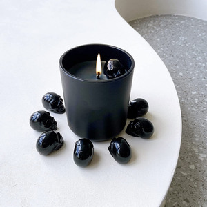 <strong>Gothic</strong> Home Decoration Matte Black <strong>Candle</strong> Jar Cool Halloween Men's Fragrance <strong>Gothic</strong> <strong>Candle</strong> with Crystal Skeleton - Product Image 2