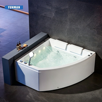 Baignoire de massage rectangulaire portable pour 2 personnes, écologique, moderne, de luxe, autoportante, pour villa et hôtel, avec fonction bain à remous