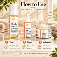 Sérum Tonique Crème à l'Acide Glycolique Fermenté 7% et Acide Salicylique Anti-Acné Exfoliant Resserre les Pores Éclaircissant Soin Visage Ensembles de Soins de la Peau