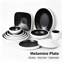 Assiette jetable en mélamine personnalisée, style moderne, peu profonde, pour fêtes, restaurants et hôtels, usage commercial