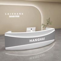 Mostrador de recepción de madera moderno y personalizado de alta calidad para clínica, salón de belleza, oficina, recepción de clínica