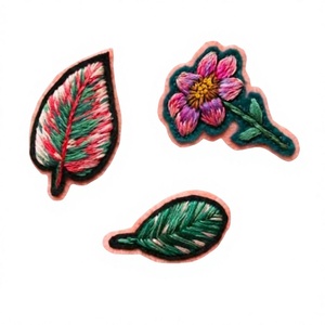 High Quality Candy China Bullion Wire Hand Embroidered Rhinestone Brooch Artistic Ornate Design Royal Motif Sturdy Canvas Fabric - Product Image 1